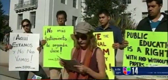 VIDEO: Univision coverage of Berkeley BAMN press conference to save National Dream University