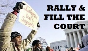 Affirmative action rally at court