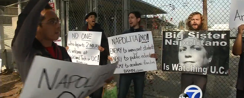 VIDEO + NEWS COVERAGE: Protest of Janet Napolitano at Oakland Technical High School