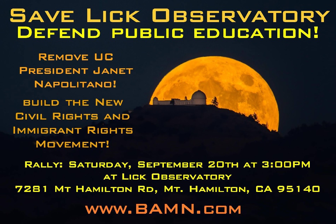 VICTORY for the Student Movement and the UC Lick Observatory!