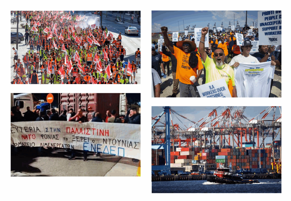 Dockworkers protesting